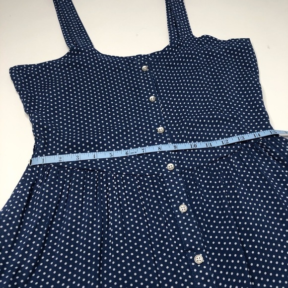 Wild Blue X Sadie Robertson Blue White Polka Dot Button Front Tank Summery Dress - Picture 13 of 14